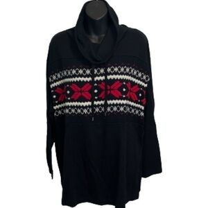 Chaps black holiday pullover long sleeve top NWT size 1X